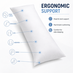 White full-length body pillow, 51 × 137 cm