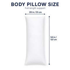 White full-length body pillow, 51 × 137 cm
