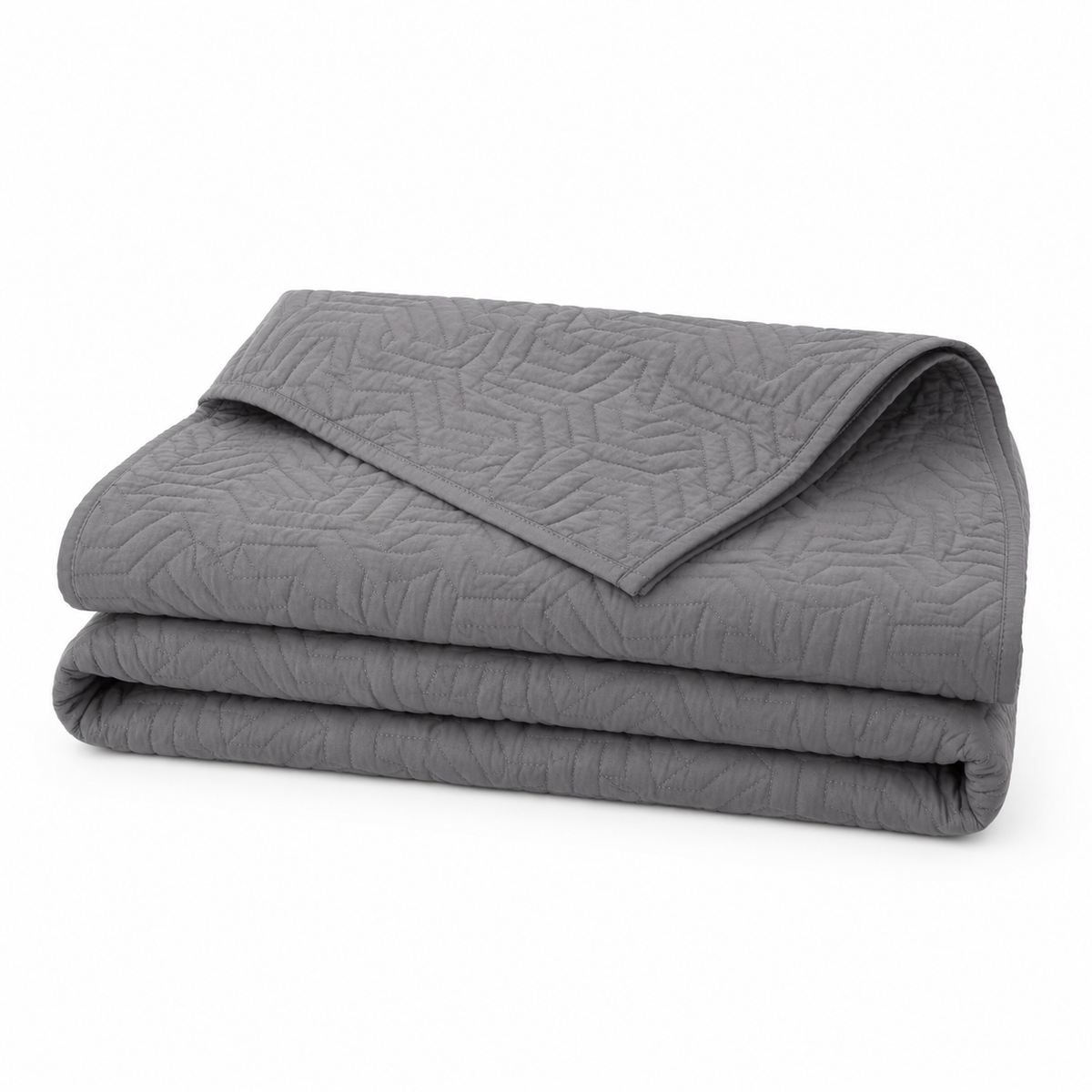 Grey lightweight quilted bedspread, 230 × 250 cm