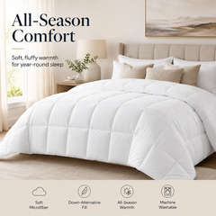 White all-season duvet insert, 224 × 224 cm