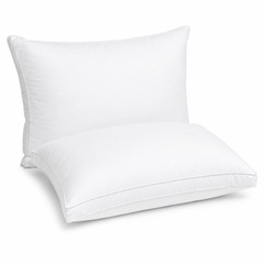 Pack of two white standard bed pillows