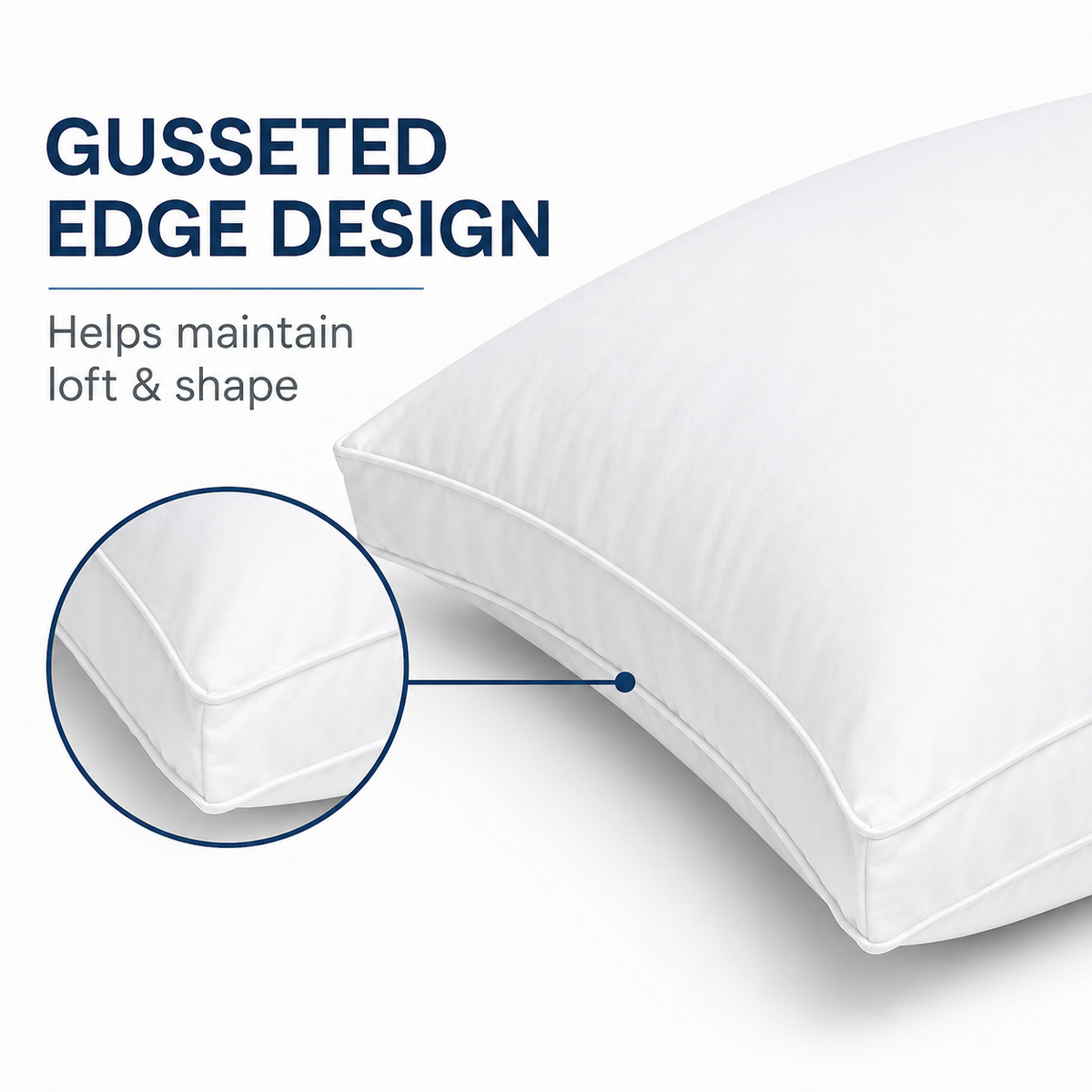 Pack of two white standard bed pillows