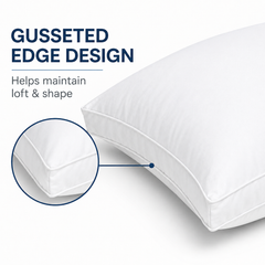 Pack of two white standard bed pillows
