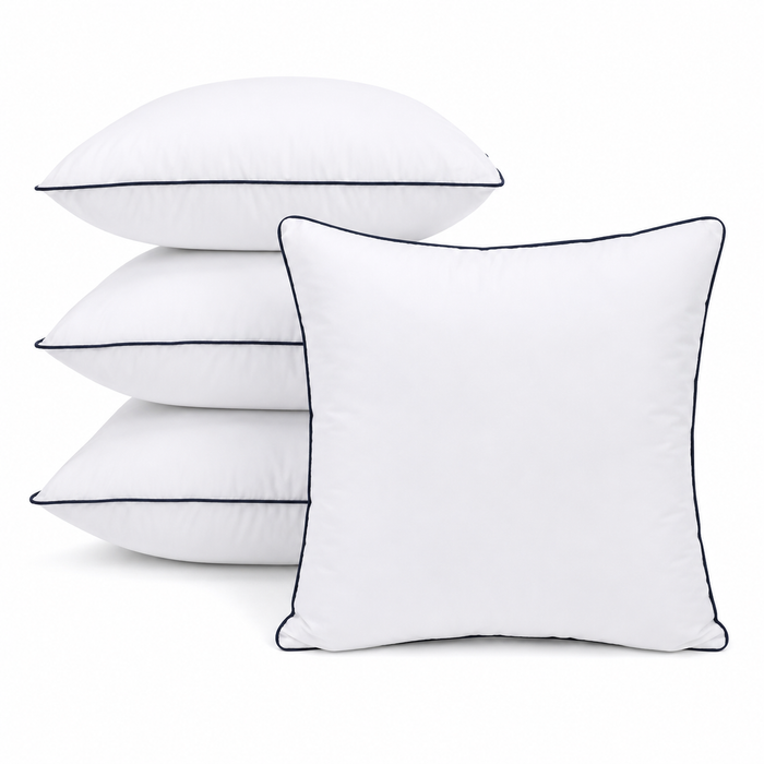 Pack of four white cushion inserts, 45 × 45 cm