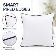 Pack of four white cushion inserts, 45 × 45 cm
