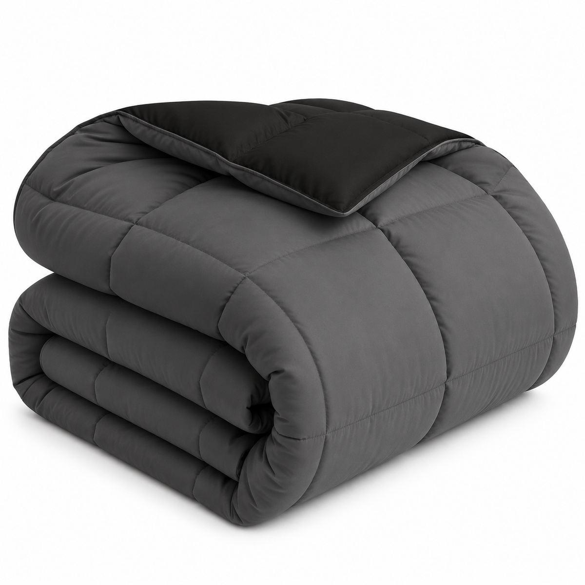 Charcoal and black reversible king duvet, 229 × 259 cm