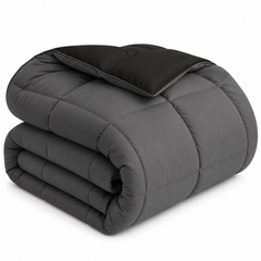 Charcoal and black reversible king duvet, 229 × 259 cm