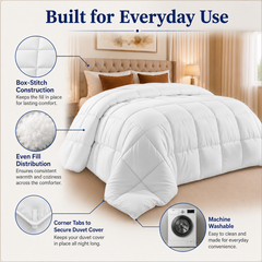 White all-season duvet insert, 224 × 224 cm