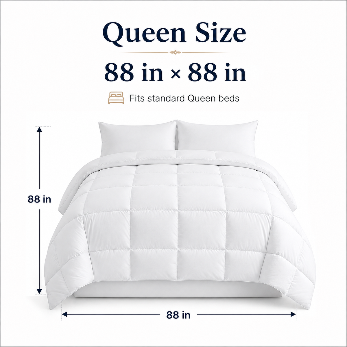 White all-season duvet insert, 224 × 224 cm