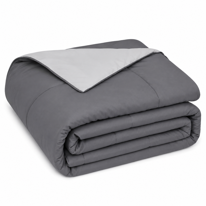 Grey double-sided cooling comforter