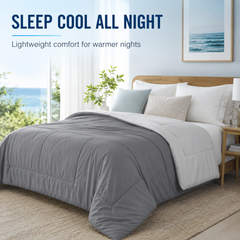 Grey double-sided cooling comforter