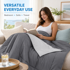 Grey double-sided cooling comforter