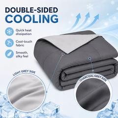 Grey double-sided cooling comforter