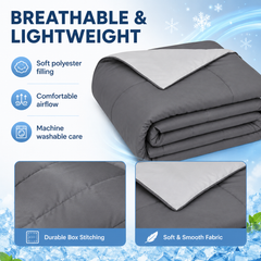 Grey double-sided cooling comforter