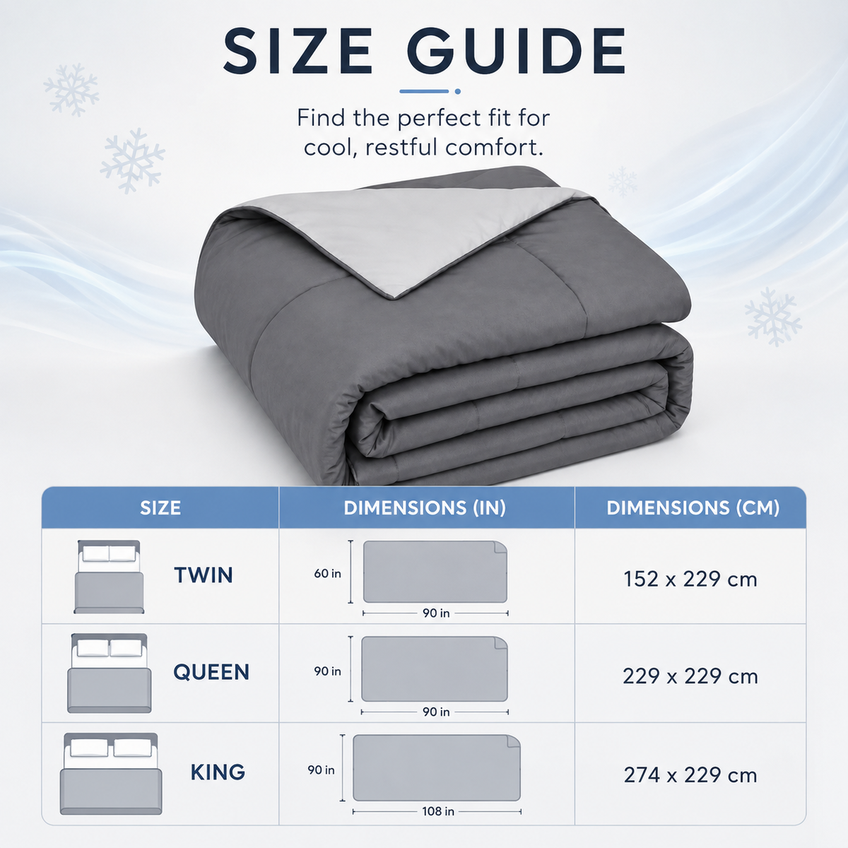 Grey double-sided cooling comforter