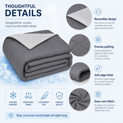 Grey double-sided cooling comforter