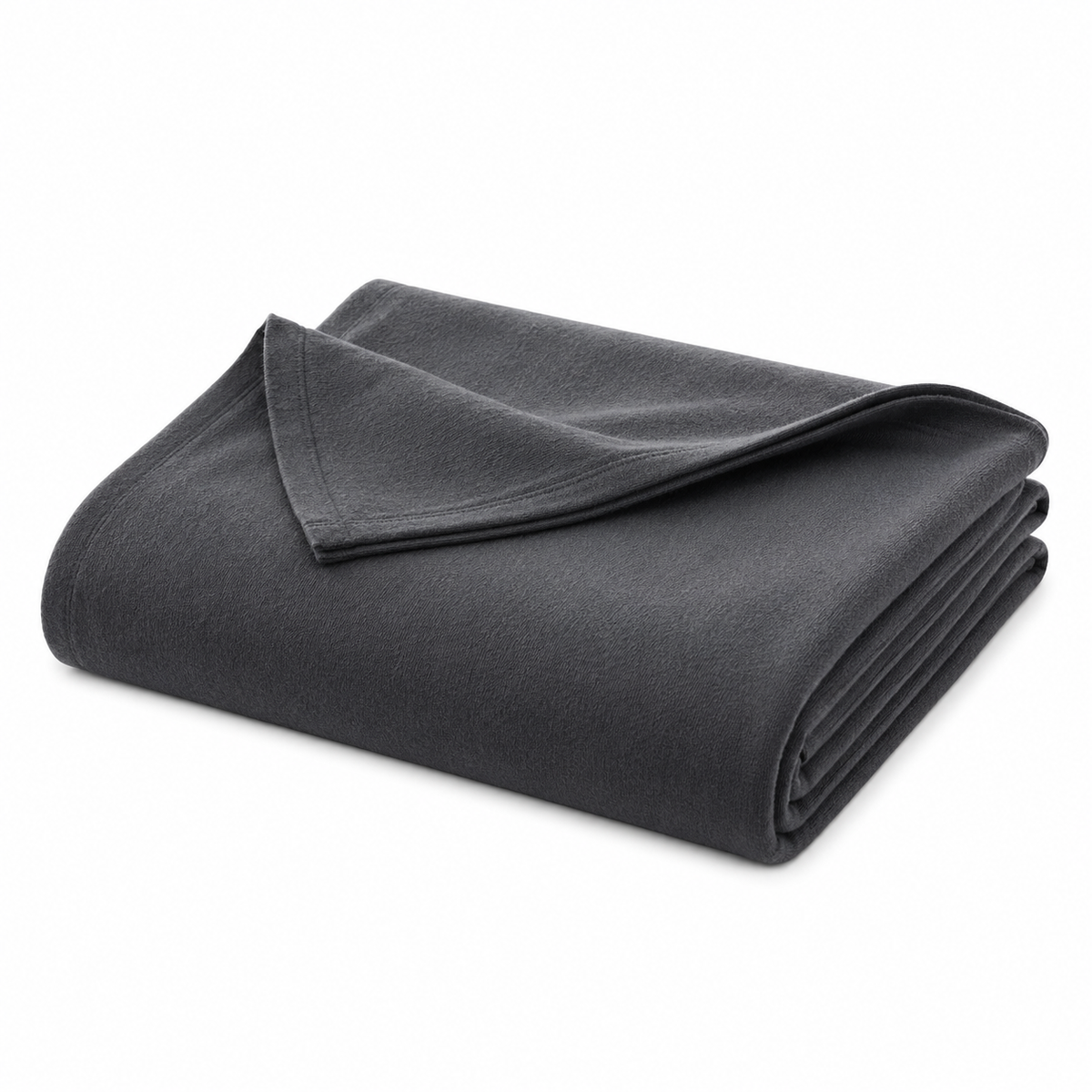 Charcoal grey soft-touch bed blanket, 230 × 250 cm