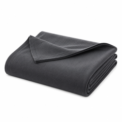 Charcoal grey soft-touch bed blanket, 230 × 250 cm