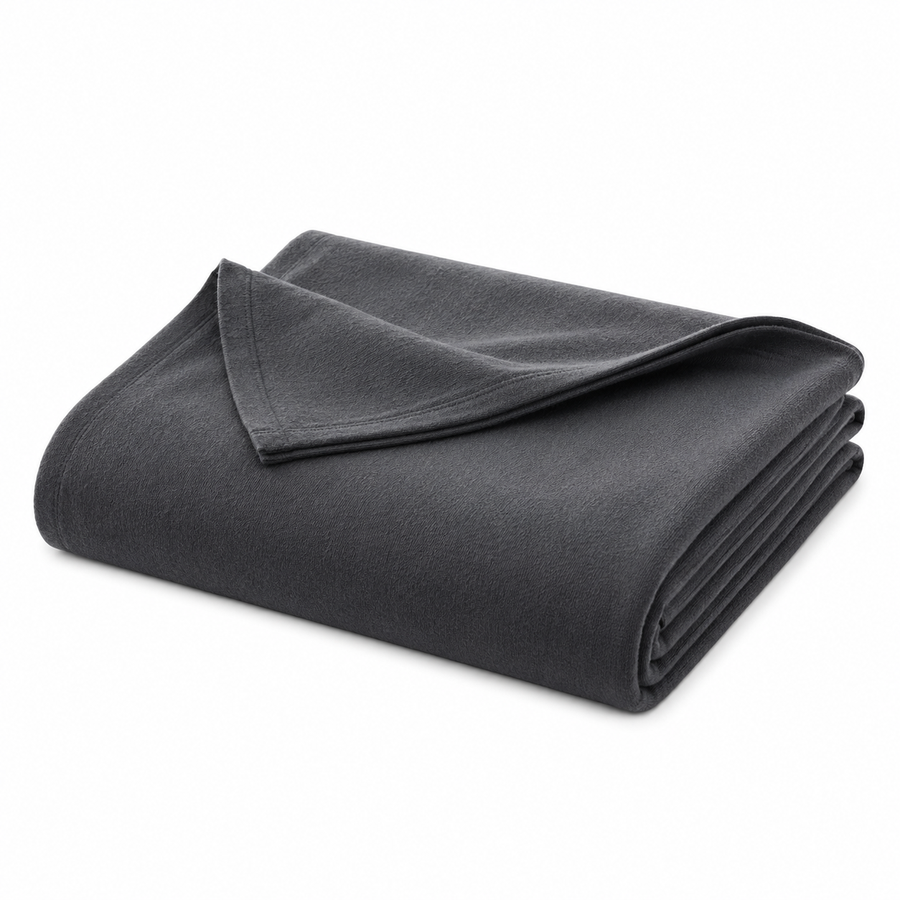 Charcoal Grey Soft-Touch Bed Blanket 230 × 250 cm, Lightweight Throw for Bed & Sofa