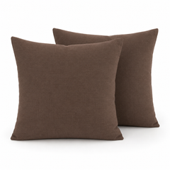 Set of two brown filled cushions, 45 × 45 cm