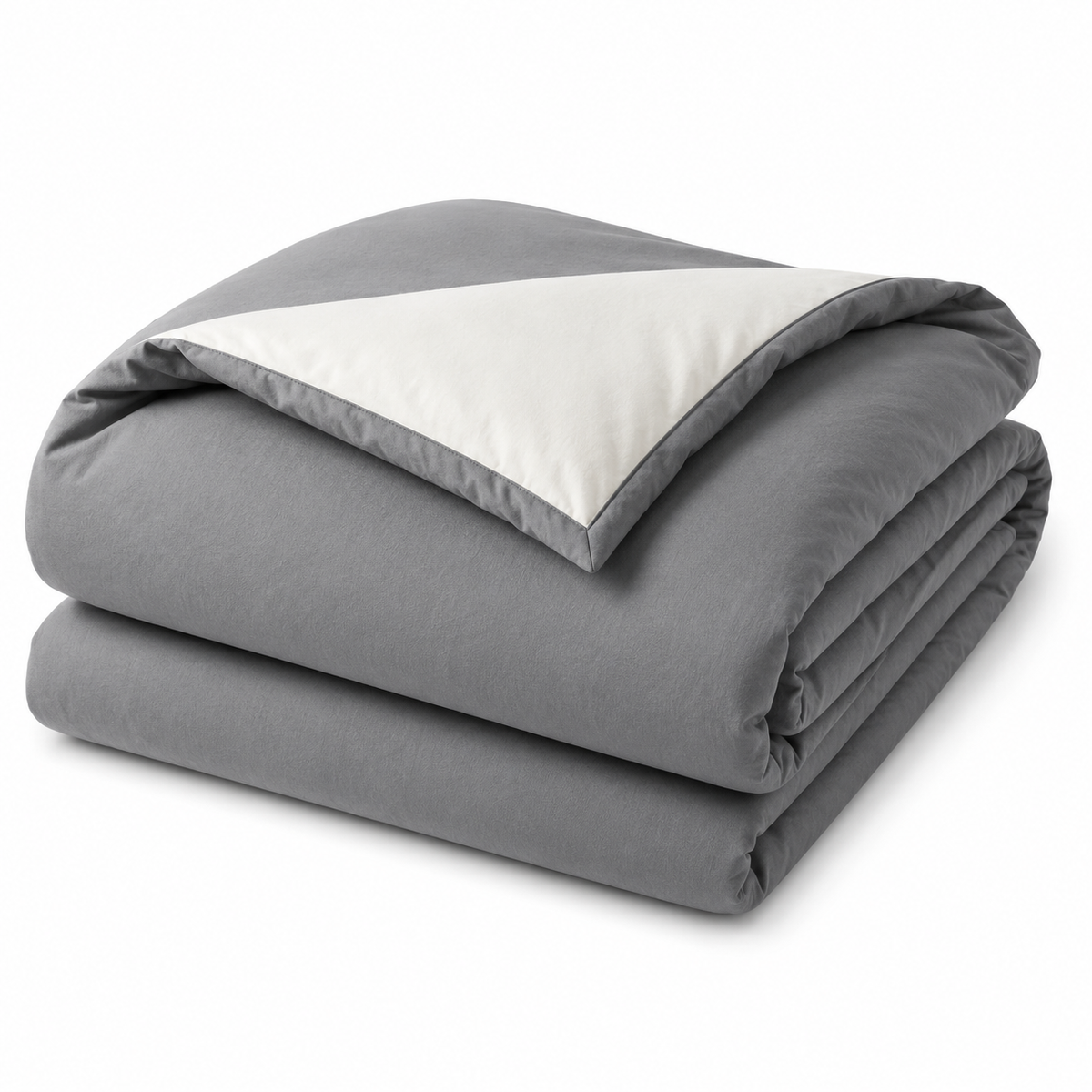 Grey and ivory reversible comforter, 230 × 250 cm